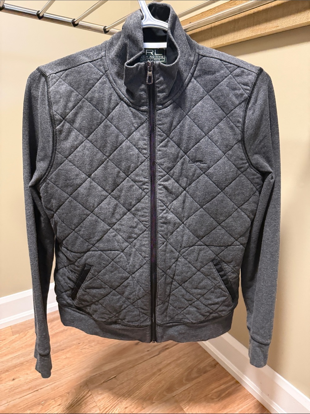 Lauren Ralph Lauren Quilted Full-Zip Jacket in Charcoal Gray
